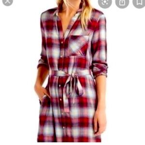 Gap + Pendleton long sleeve shirtdress in red plaid - Small Tall